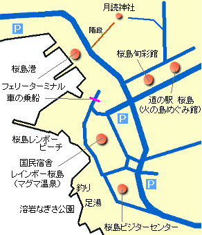 桜島港周辺地図