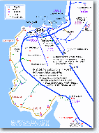 桜島観光マップ（観光地図）　桜島港周辺（西部偏）